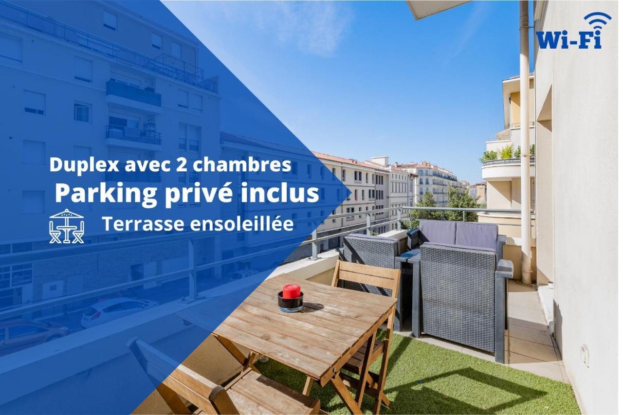 Appartement La Joliette; Duplex 2 Chambres, Parking Inclus+ Terrasse+ Ascenseur